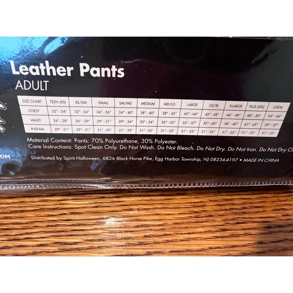 Spirit Halloween‎ Adult Leather Pants Costume Rocker Biker Cosplay Medium - Picture 5 of 5